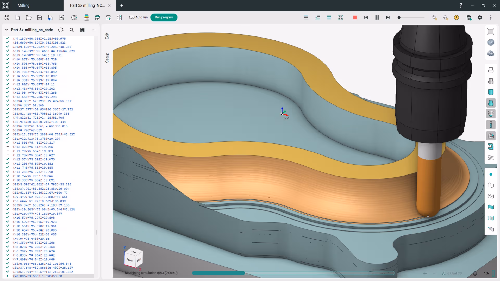 Material removal simulation