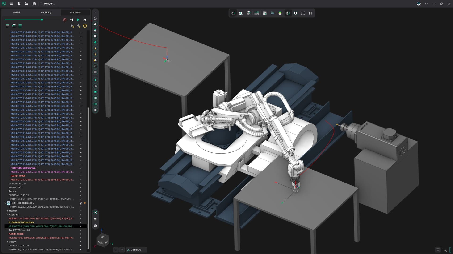 Full robotic cell simulation