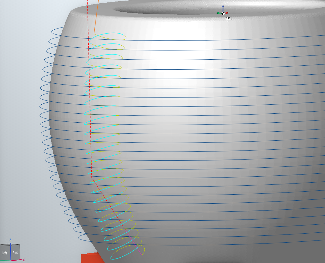 Closed SWARF contour opened with negative start and end tangent extension in ENCY CAM
