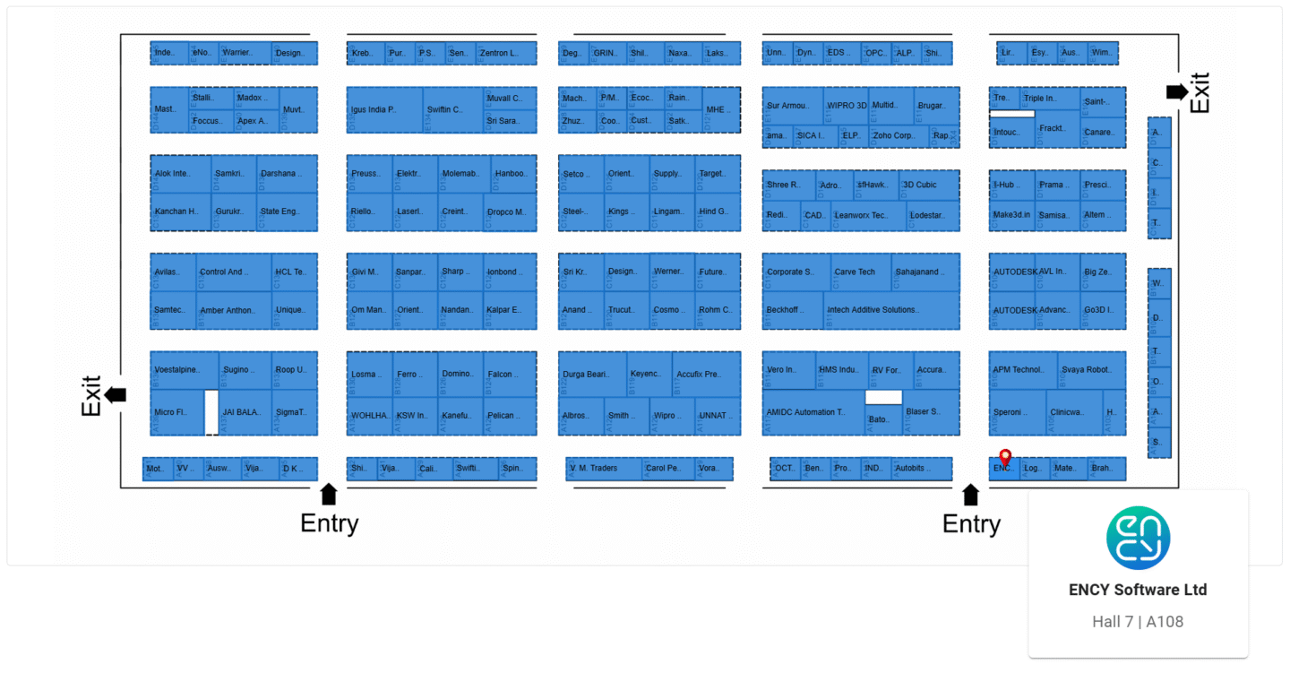 A grid layout with multiple blue blocks labeled for data entry.