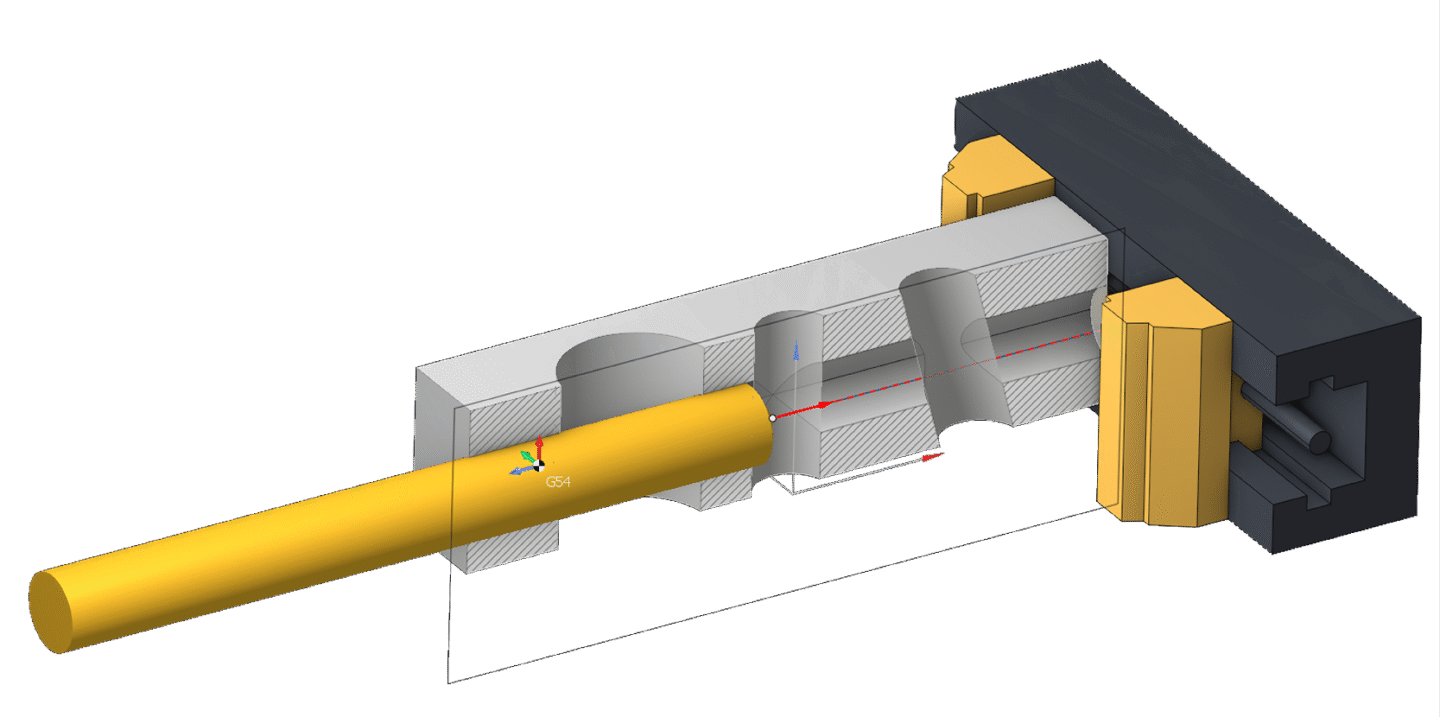 Feed control mechanism for managing alignment in crossed holes.