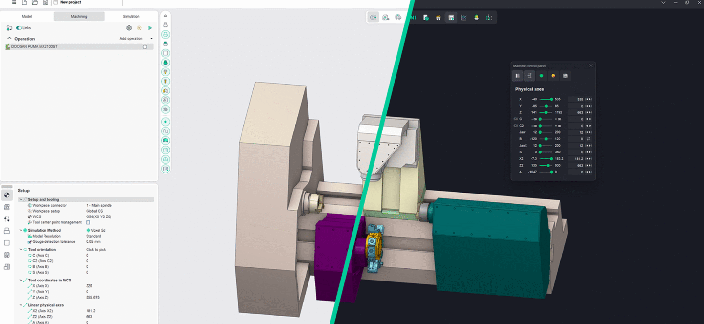 A digital design showcases a model in both dark and light themes.