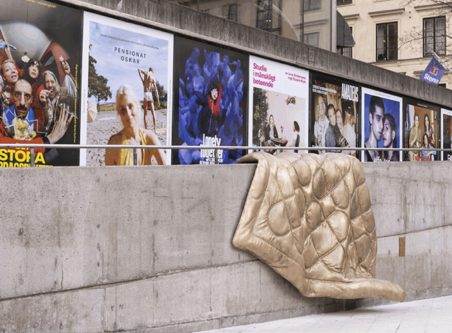 Stockholm memorial: a “soft blanket” of poetry — digital fabric cast in bronze
