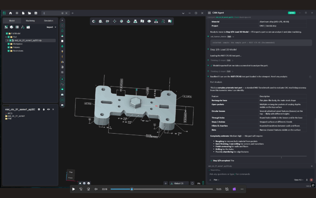 AI Superagent Loads 3D model of part