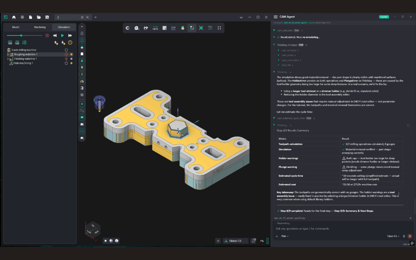 Toolpath calculation and simulation by AI Superagent