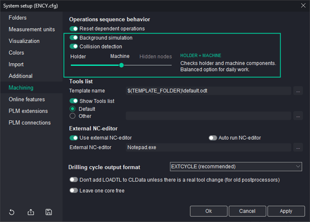 Holder + Machine detection scenario