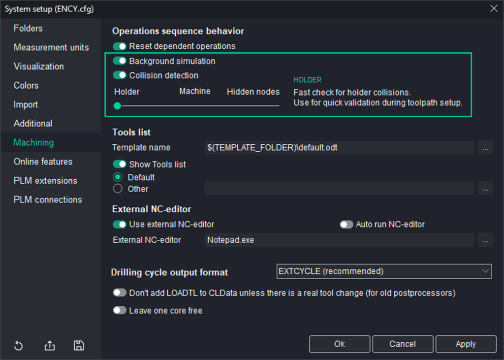 Holder-only collision detection for faster calculation