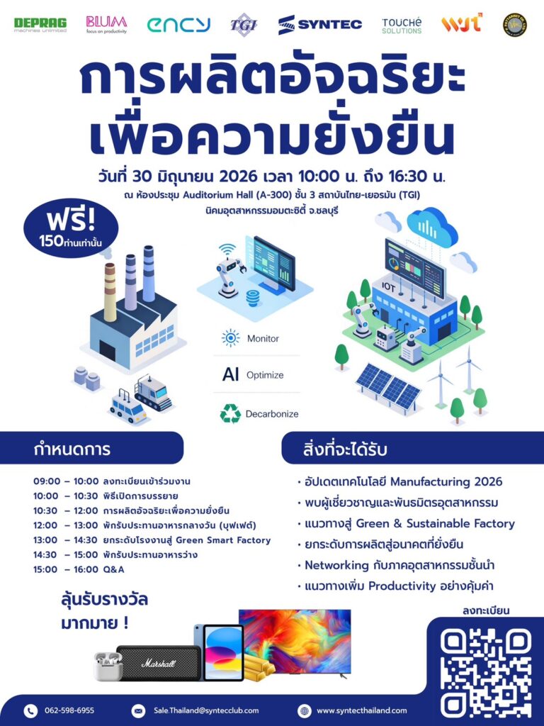 A promotional poster for a conference on green smart manufacturing.