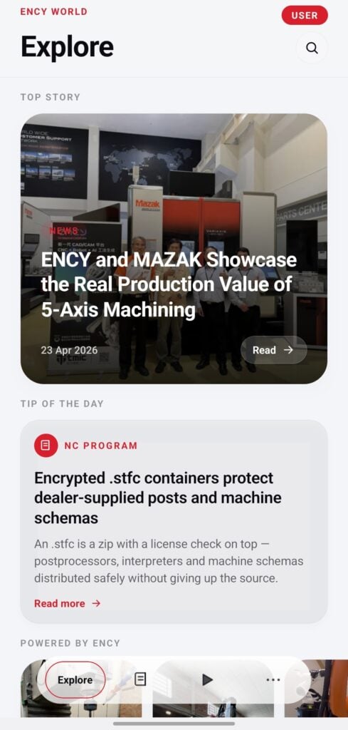 Main Screen of ENCY World App