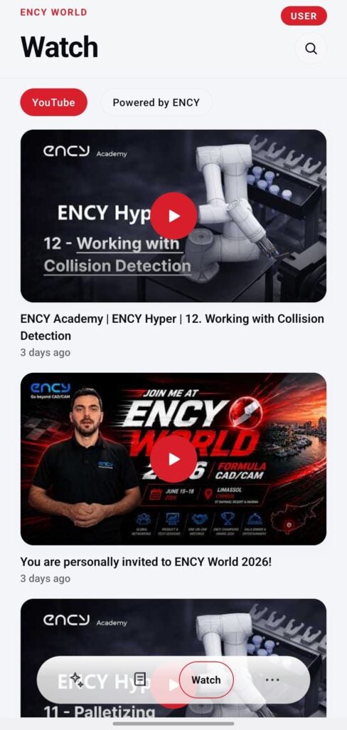 Video Section of ENCY World App