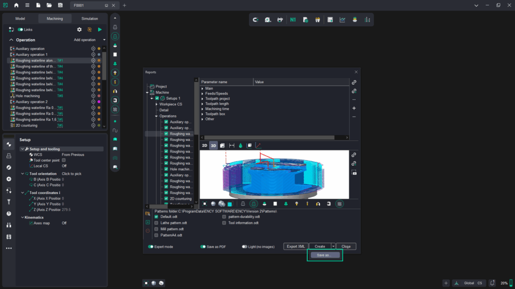 ENCY 2.9 Save as option in the report