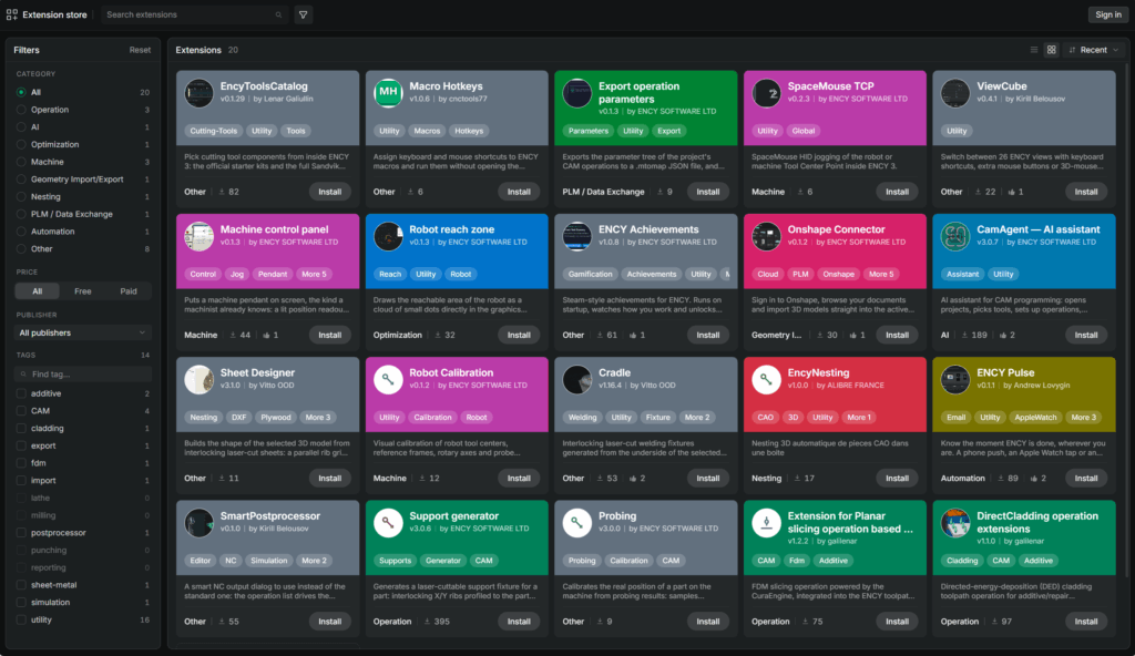 ENCY Launches Extension Store: Tailor CAM to Your Production Needs