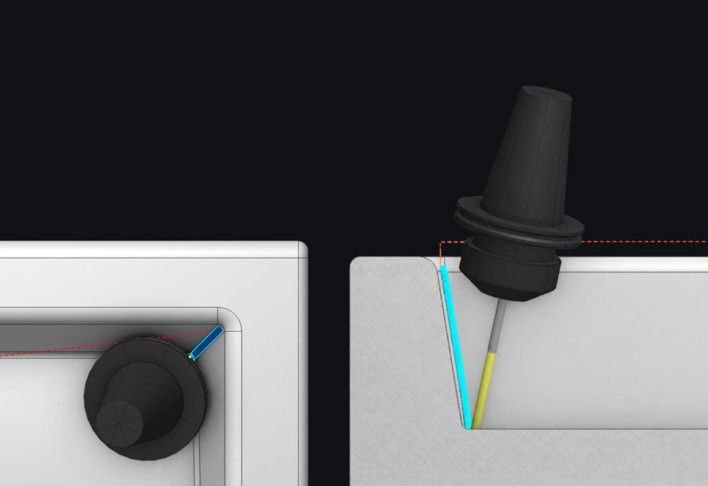 ENCY 3.0 Adaptive Tilting — automatic two-direction tool tilt to avoid holder collisions